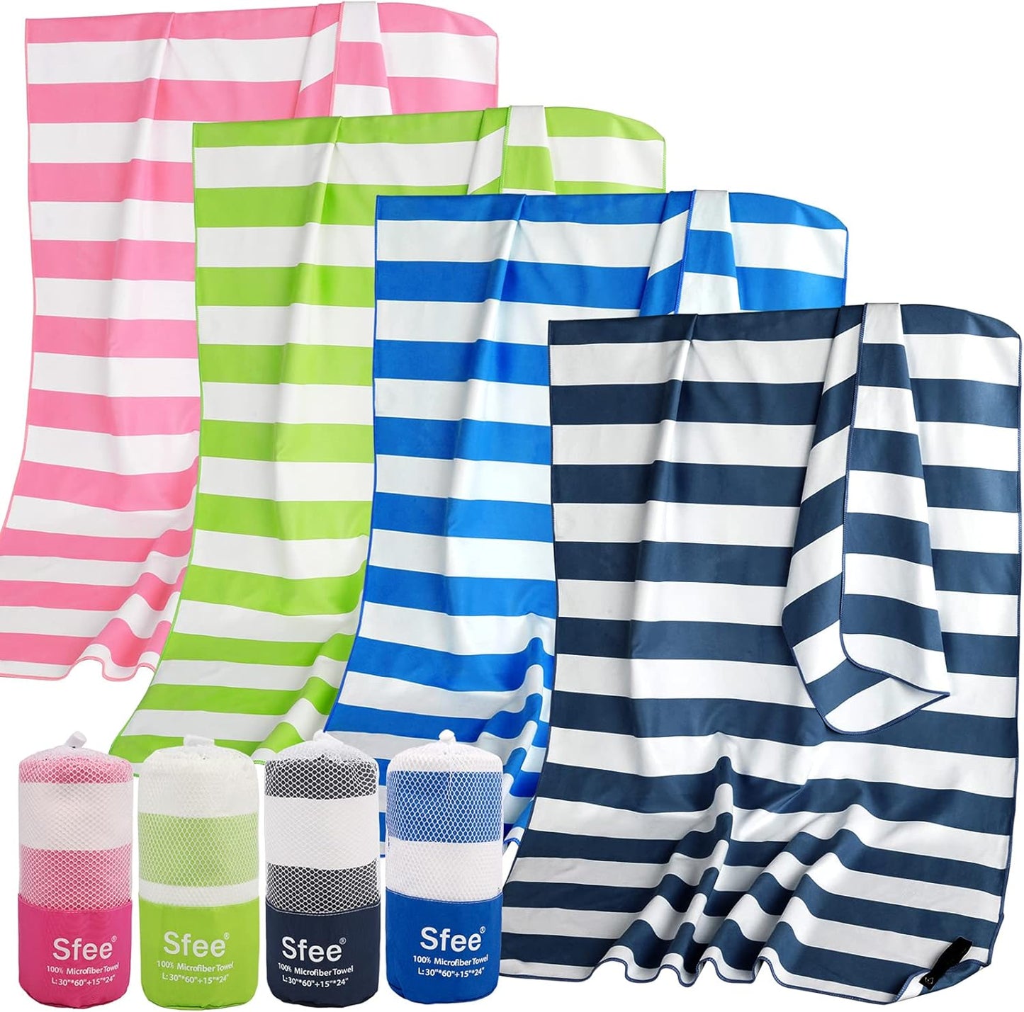 Sfee 2 in 1 Microfiber Oversized Beach Towel, Quick Dry Towel Travel Towel Camping Towel Super Absorbent Compact Lightweight Sports Gym Towels for Beach,Gym, Hiking, Pool, Backpacking, Bath, Yoga