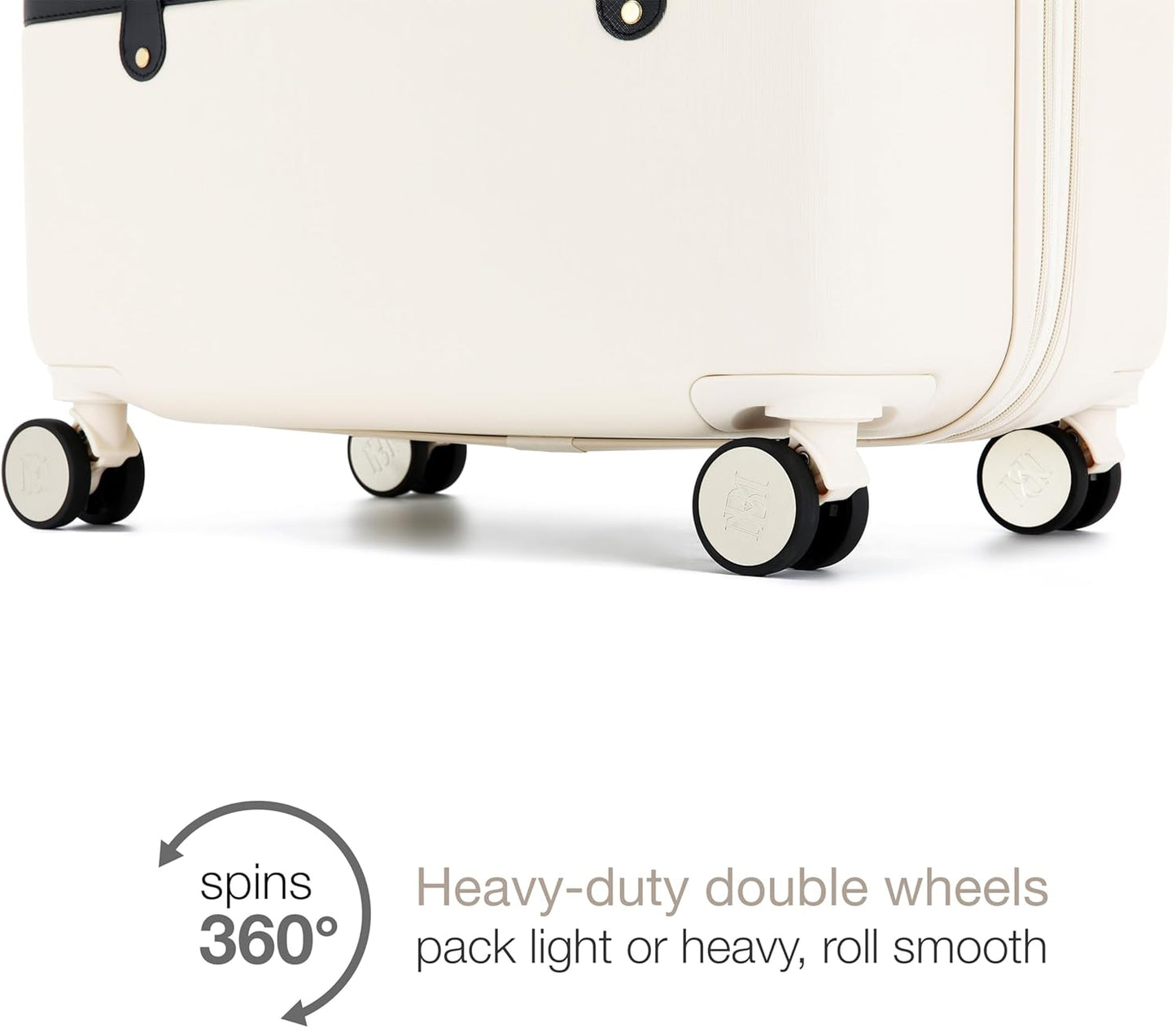 Badgley Mischka Grace 3 Piece Polycarbonate-ABS Expandable Retro Luggage Set (Cream)