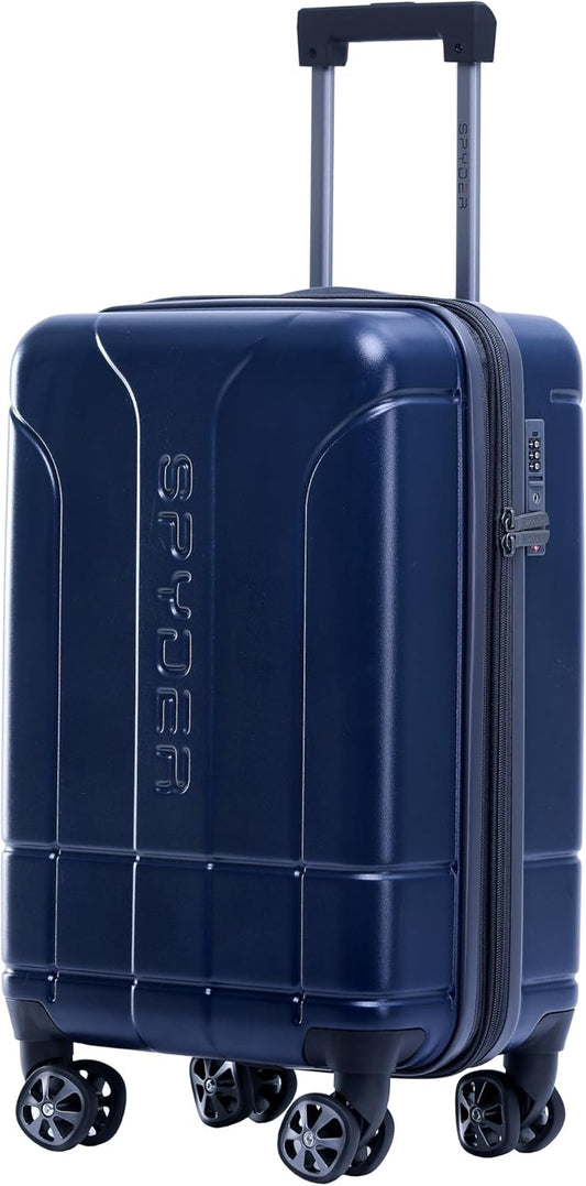 Spyder Carve 20 Inch Carry On Expandable Hardside Upright Suitcase with 360° Spinner Wheels, TSA Approved Lock, Navy