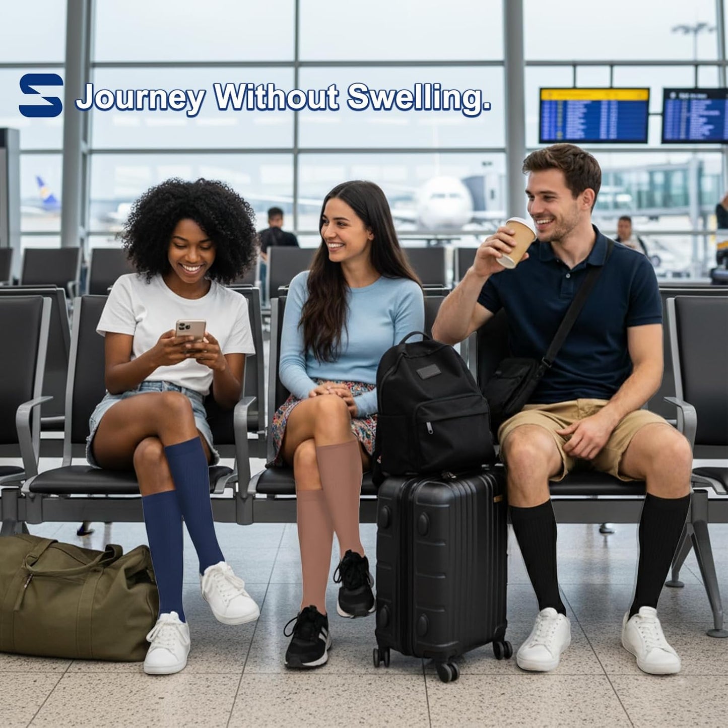 Compression Socks for Women and Men Circulation (3 Pairs) is Best Support for Running Athletic Cycling Hiking