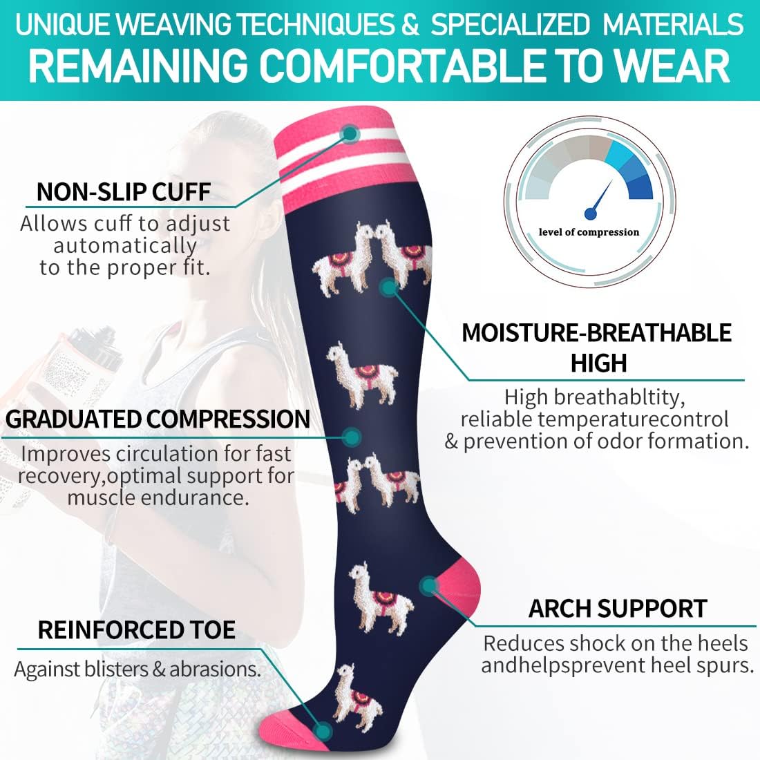 Copper Compression Socks for Women and Men(6 Pairs)-Best Support for Running, Athletic, Nursing, Travel