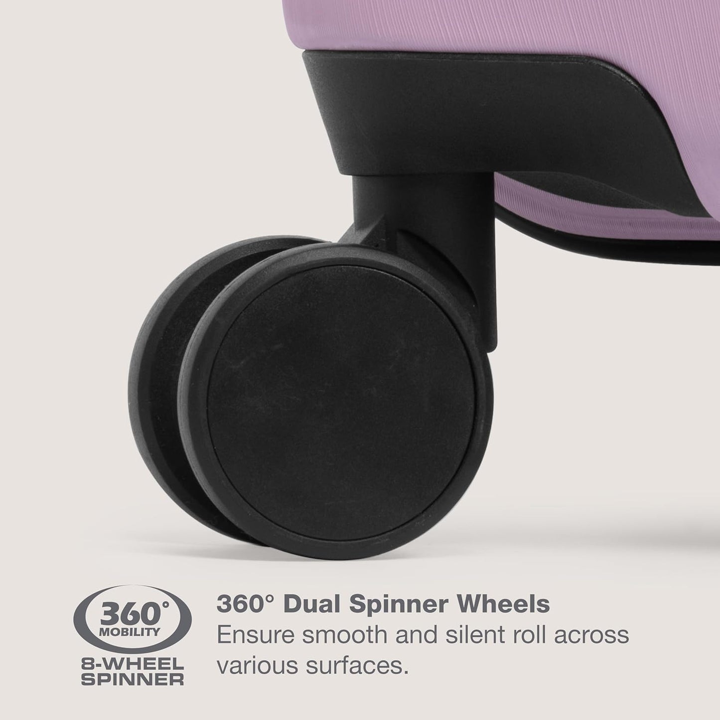 U.S. Traveler Boren Hardside Spinner Luggage With Aluminum Handle, Lavender, 2-Piece Set