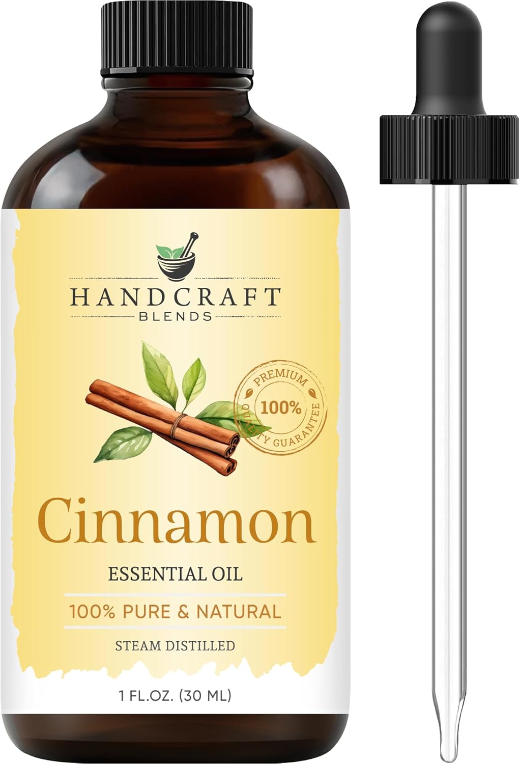 Handcraft Blends Cinnamon Essential Oil – 1 Fl Oz – 100% Pure and Natural – Premium Grade Essential Oil for Diffuser and Aromatherapy, Skin, Massage, Candle and Soap Making Fragrance
