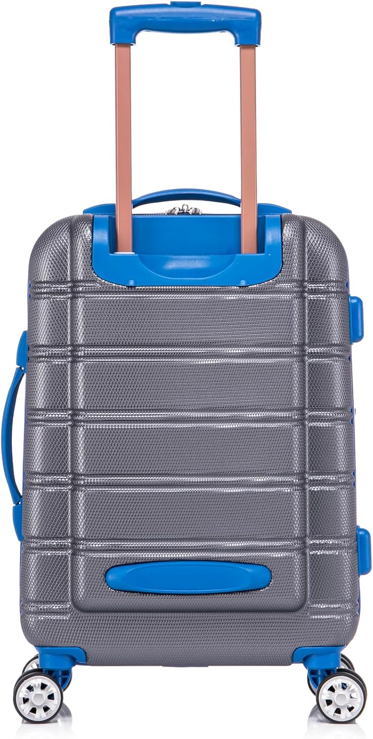 Rockland Melbourne Hardside Expandable Spinner Wheel Luggage Set, Grey, Carry-On 20-Inch and Tote 14-Inch