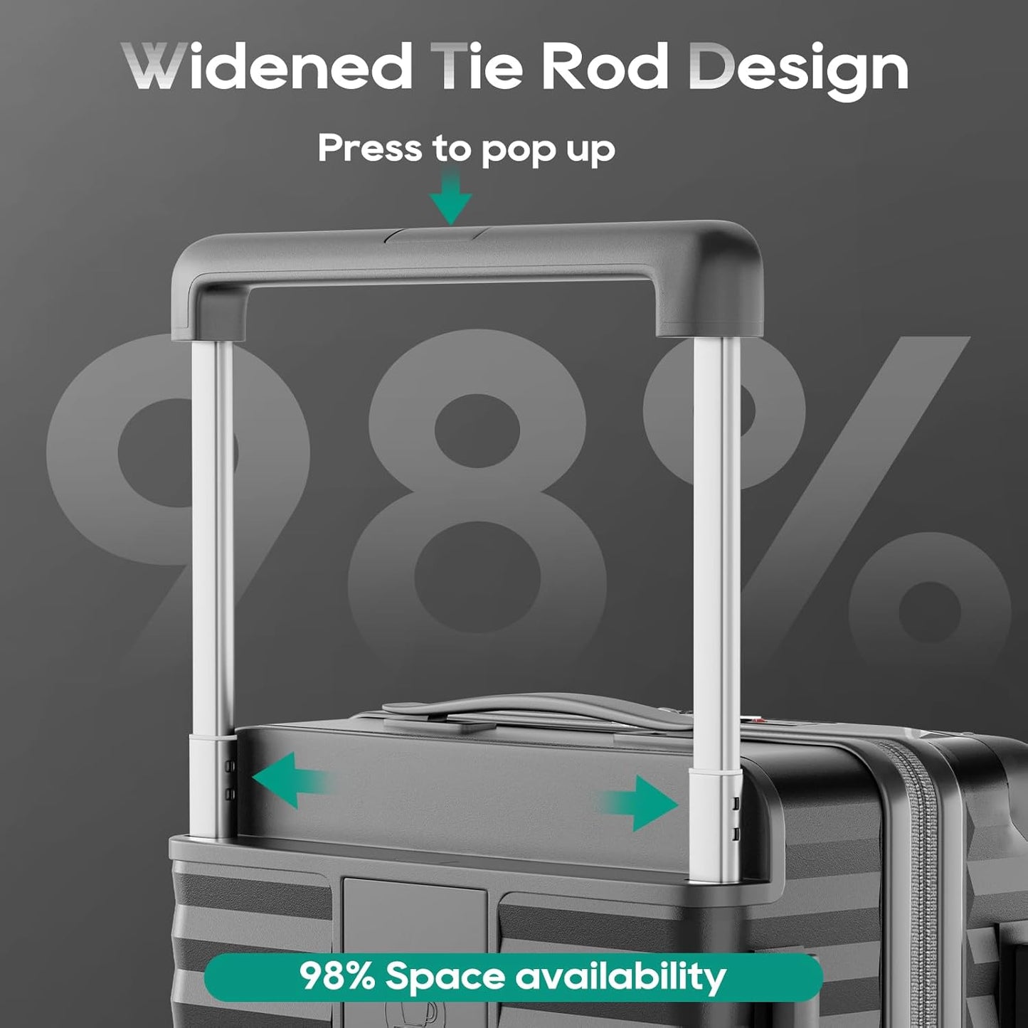 Joyway 20 Inch Carry on Luggage with Front Pocket, PC Hardshell Carry-on Suitcase with USB Port and Cup Holder, 21.5x14.2x9 Airline Approved, Luggage with Spinner Wheels and TSA Lock (Grey)