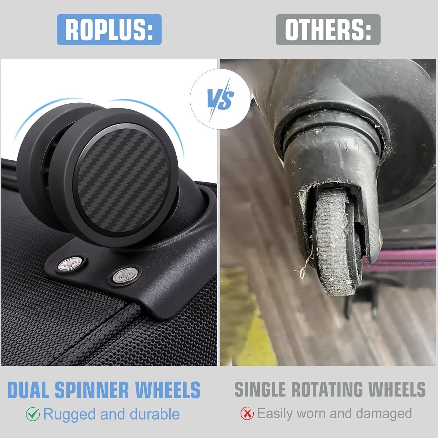 Softside Expandable Luggage with 4 Spinner Wheels, Durable Carry-On Luggage Suicase (Black, 2-Piece Set 21/25)