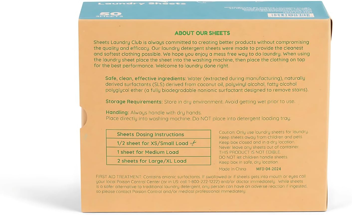 Sheets Laundry Club - Liquidless Laundry Detergent Sheets, 100 Loads - Fragrance Free Scent, Eco-Friendly, Quick-Dissolving Formula, Hypoallergenic, Septic Safe, Plastic-Free Packaging - 50 Sheets