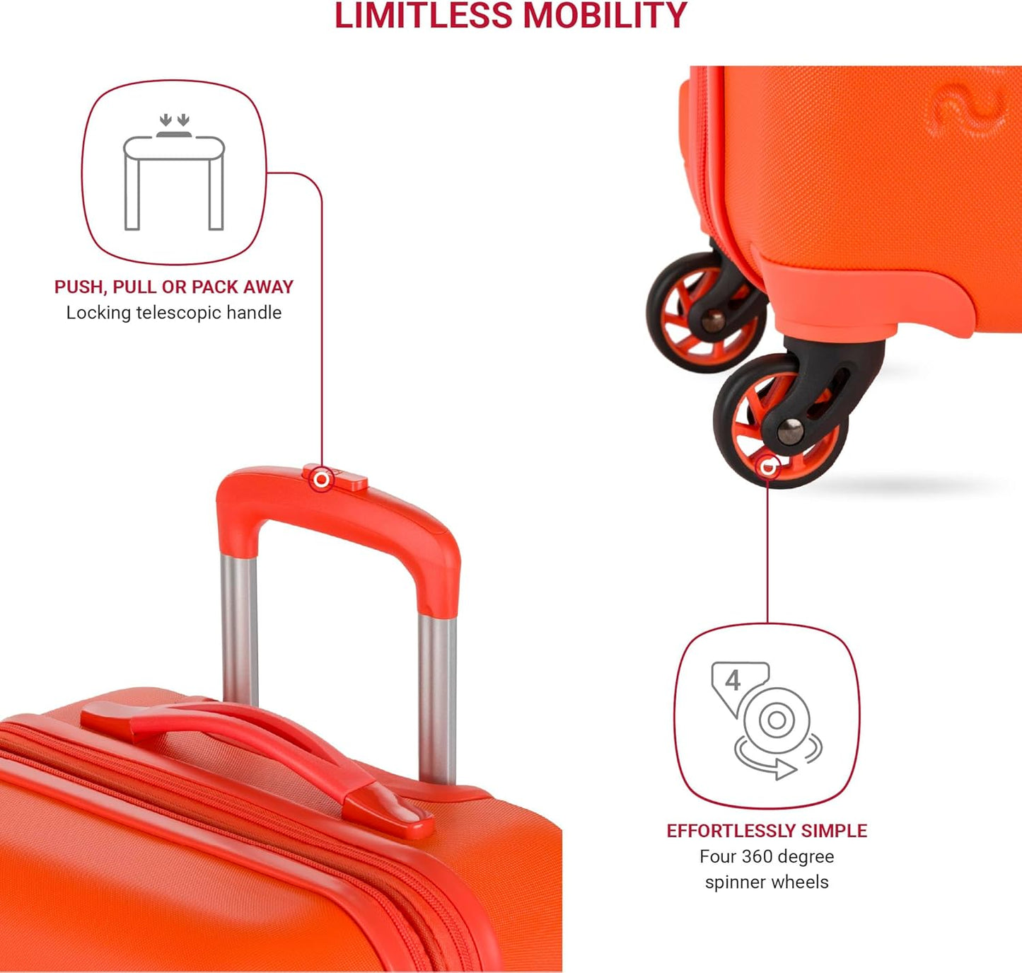SwissGear 7366 Signature Hardside Expandable Luggage with Spinner Wheels, TSA Lock, Cup-Holder, Orange, Carry-On 19-Inch