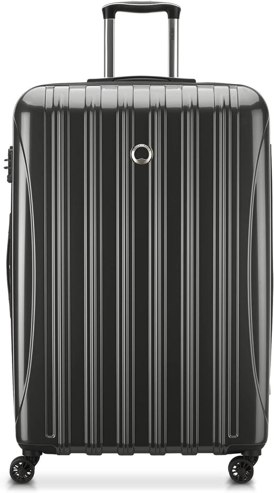 DELSEY PARIS Helium Aero Hardside Expandable Luggage with Spinner Wheels, Brushed Charcoal, Checked-Large 28 Inch
