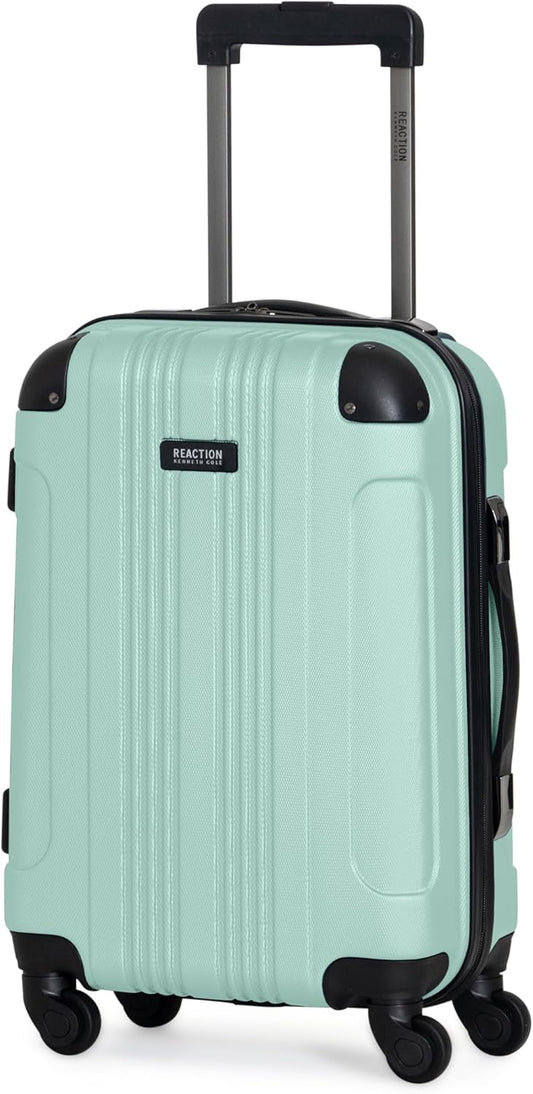 Kenneth Cole REACTION Out of Bounds Lightweight Hardshell 4-Wheel Spinner Luggage, Mint Blue, 20-Inch Carry On
