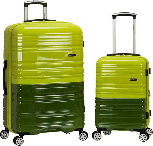 Rockland Melbourne Hardside Expandable Spinner Wheel Luggage, Two Tone Green, 2-Piece Set (20/28) (F225-2TONEGREEN)