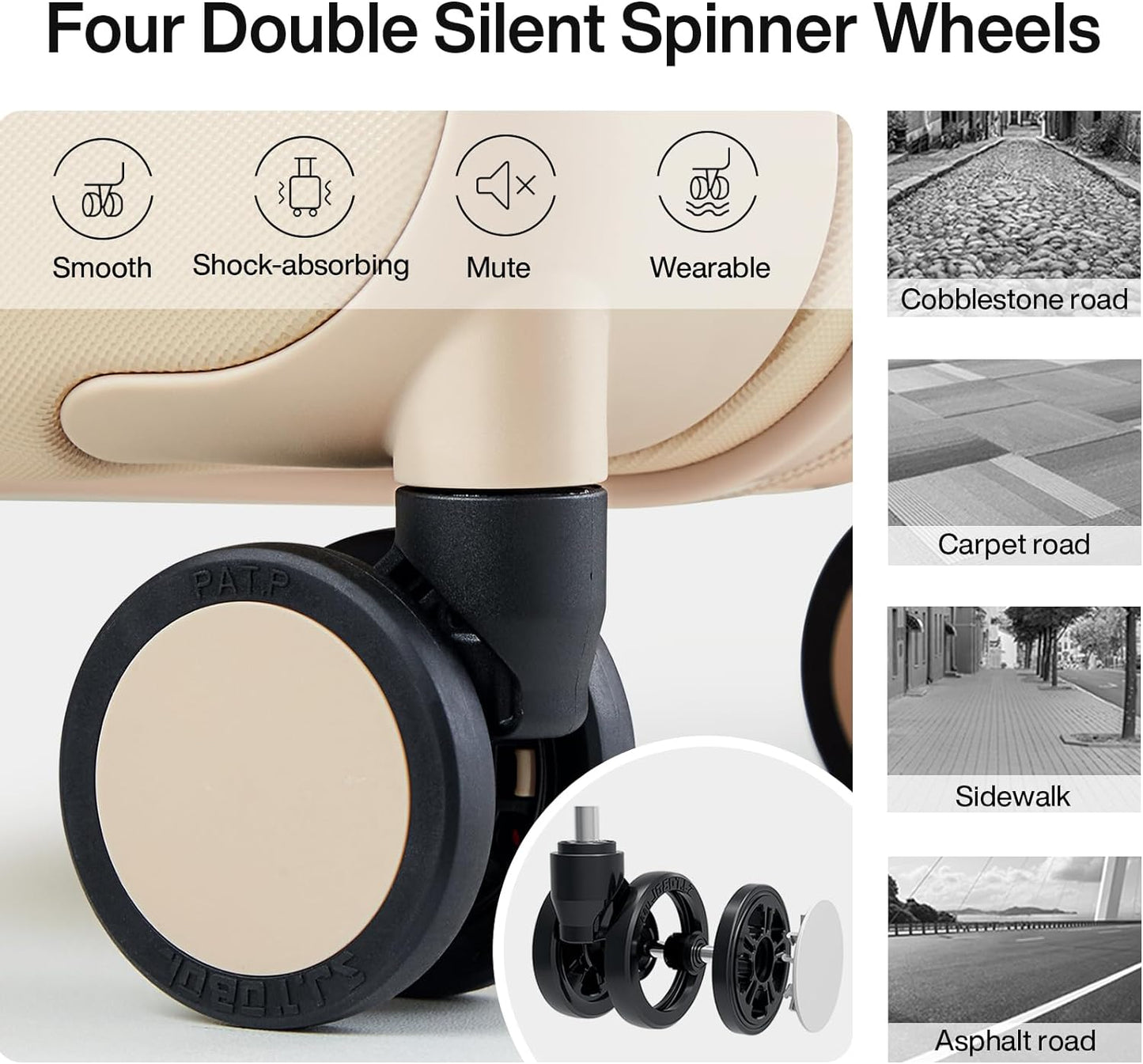 Hanke 28 Inch Luggage Large Suitcase with Spinner Wheels Tsa Luggage Hard Case Suitcases for Women Men Rolling Checked Luggage(Cuba Sand)