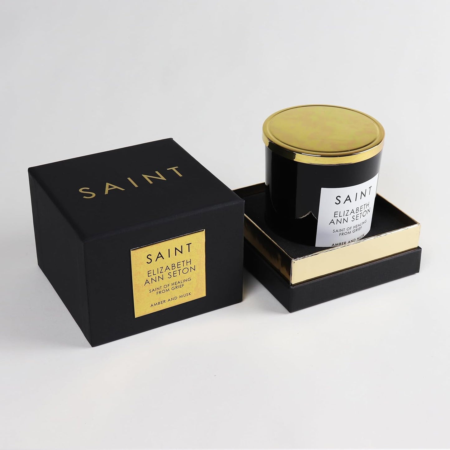 SAINT Elizabeth Ann Seton Scented Candle with Prayer and Prayer Coin, Saint of Healing and Grief, Soy Coconut Aromatherapy Candle with 50 Hour Burn Time