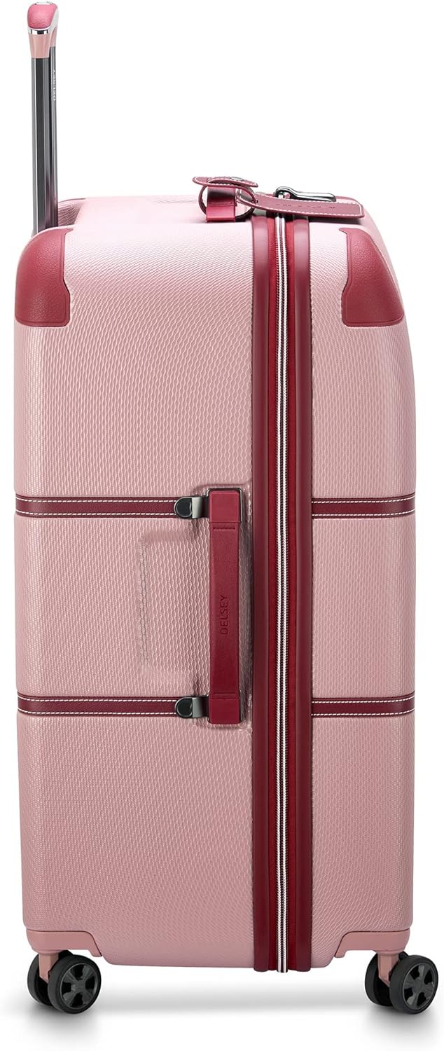 DELSEY PARIS Chatelet Air 2.0 Hardside Luggage Trunk with Spinner Wheels, Pink, Checked-26 Inch Trunk