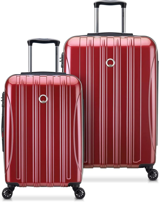 DELSEY PARIS Helium Aero Hardside Expandable Luggage with Spinner Wheels, Brick Red, 2-Piece Set (21/24)