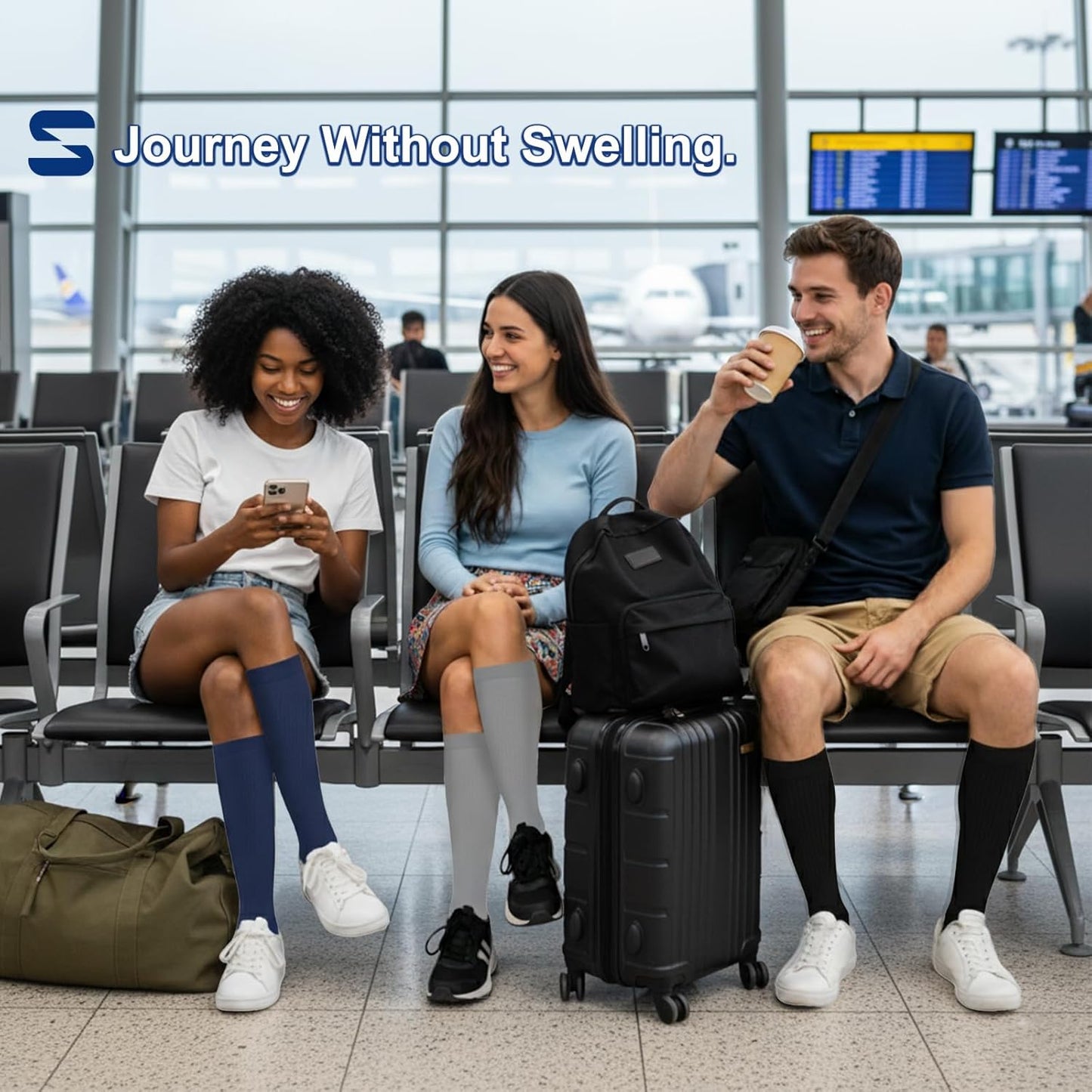 Compression Socks for Women and Men Circulation (3 Pairs) is Best Support for Running Athletic Cycling Hiking