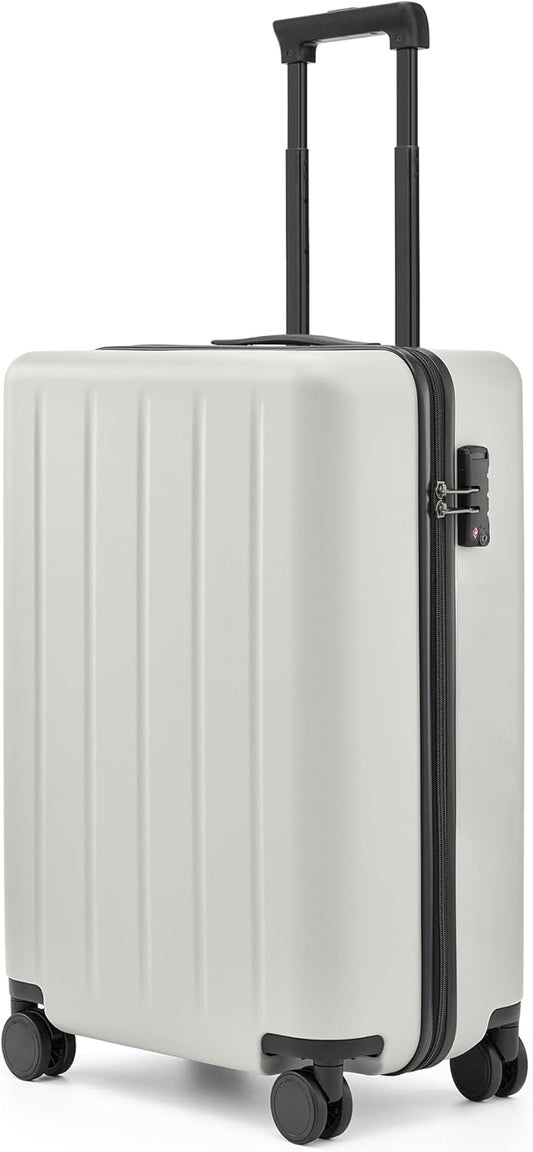 NINETYGO Carry On Suitcase, 20 Inch Carry-On Luggage with Double Spinner Wheels, Dry Wet Separate, PC Hard Case Suitcase, Lightweight Travel Luggage, TSA Approved (Solid White, Danube)