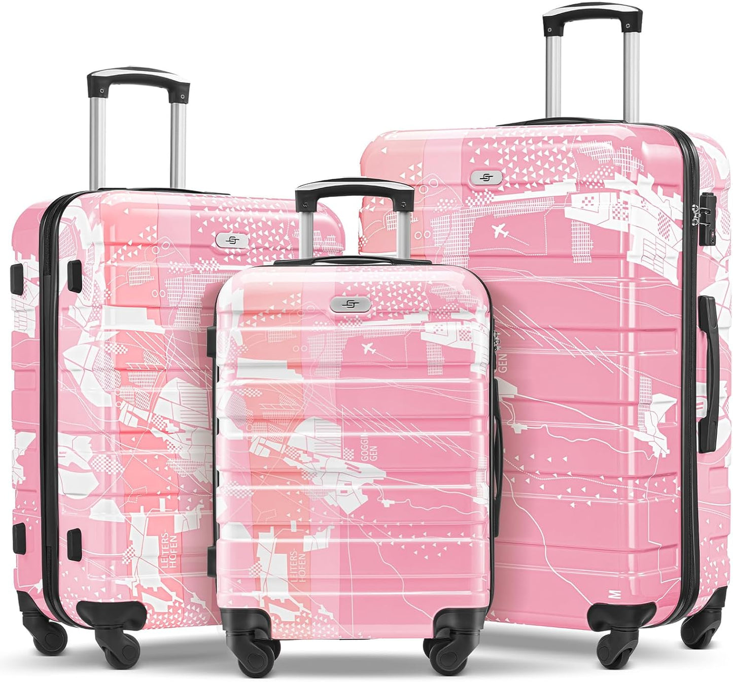 Suitour Luggage Sets 3 Piece, Hardside Lightweight Suitcase set with Spinner Wheels TSA Lock for Travel