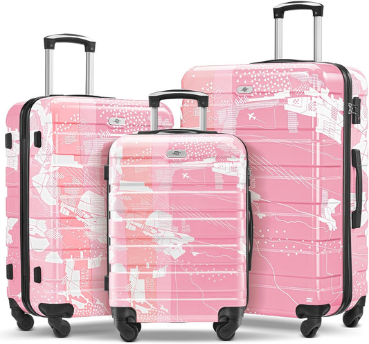 Suitour Luggage Sets 3 Piece, Hardside Lightweight Suitcase set with Spinner Wheels TSA Lock for Travel