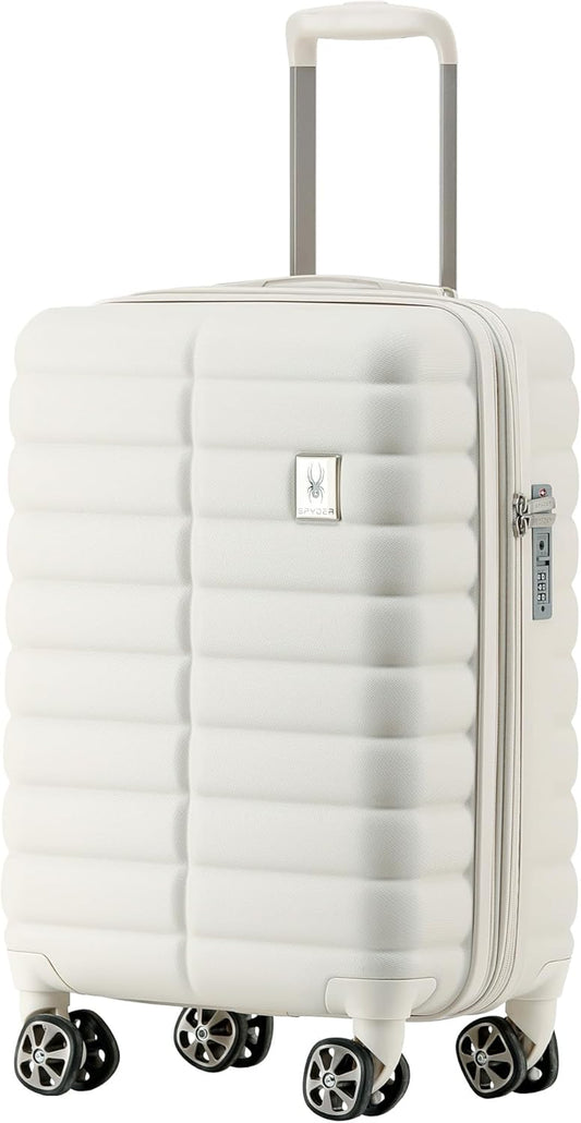 Spyder 20" Hardside Carry-On Luggage, Durable Lightweight Hardshell Suitcase with 360° Spinner Wheels, Expandable for up to 20% More Space, TSA Approved Lock, Vanilla