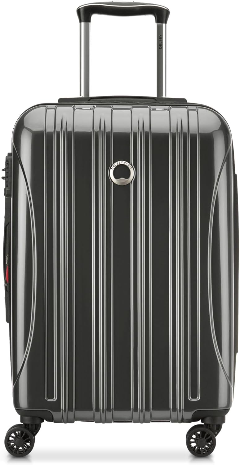 DELSEY PARIS Helium Aero Hardside Expandable Luggage with Spinner Wheels, Brushed Charcoal, Carry-On 21 Inch