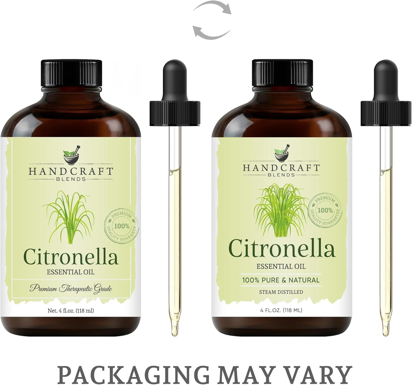 Handcraft Blends Citronella Essential Oil – Huge 4 Fl Oz – 100% Pure and Natural – Premium Grade Essential Oil for Diffuser and Aromatherapy, Skin, Massage, Candle and Soap Making Fragrance