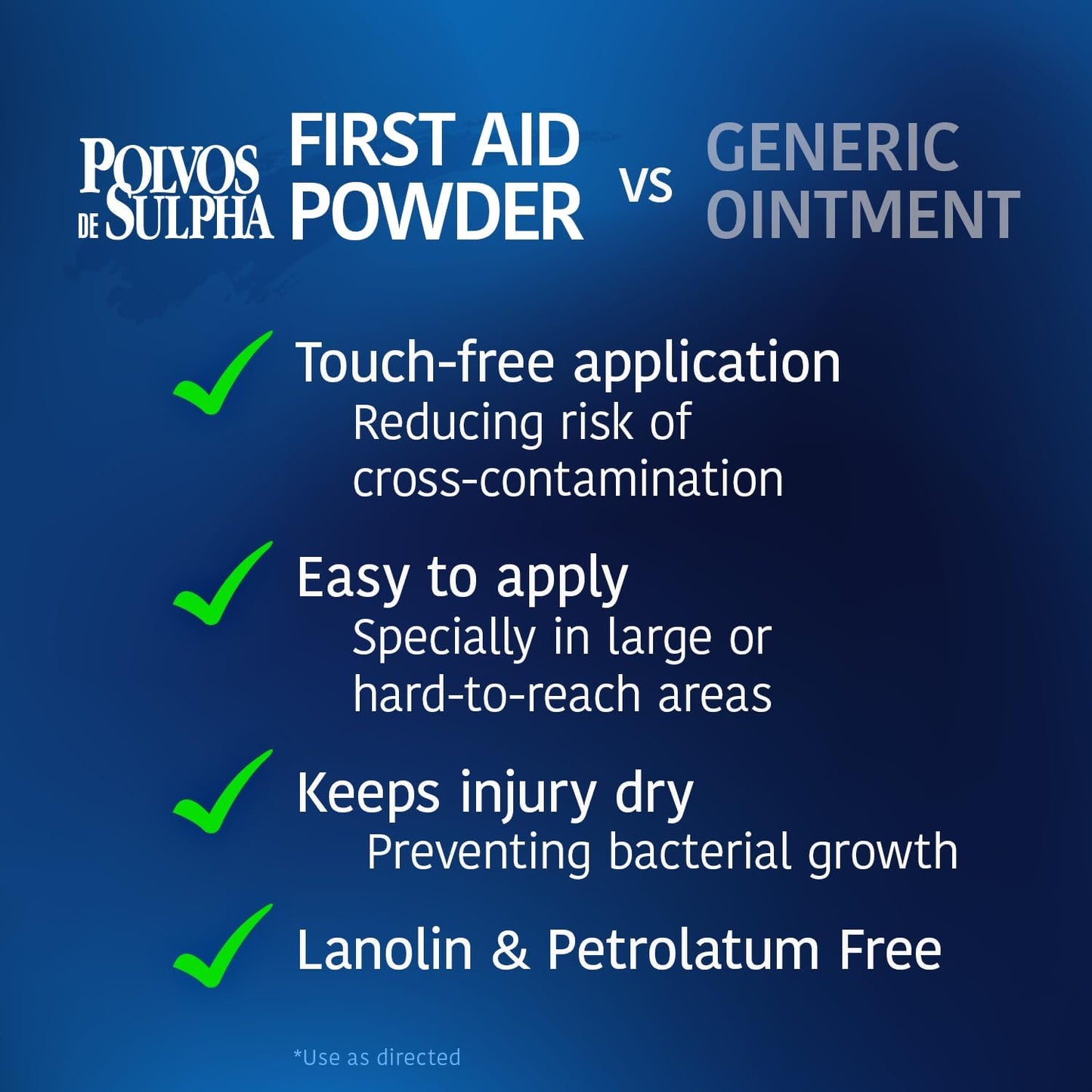 Antibiotic Powder with Bacitracin, First Aid Pain Relief, Healing Wound Seal Powder, Essential Wound Care Medicine for Travel, Effective Healing and Protection, 7.5g, 6-Pack