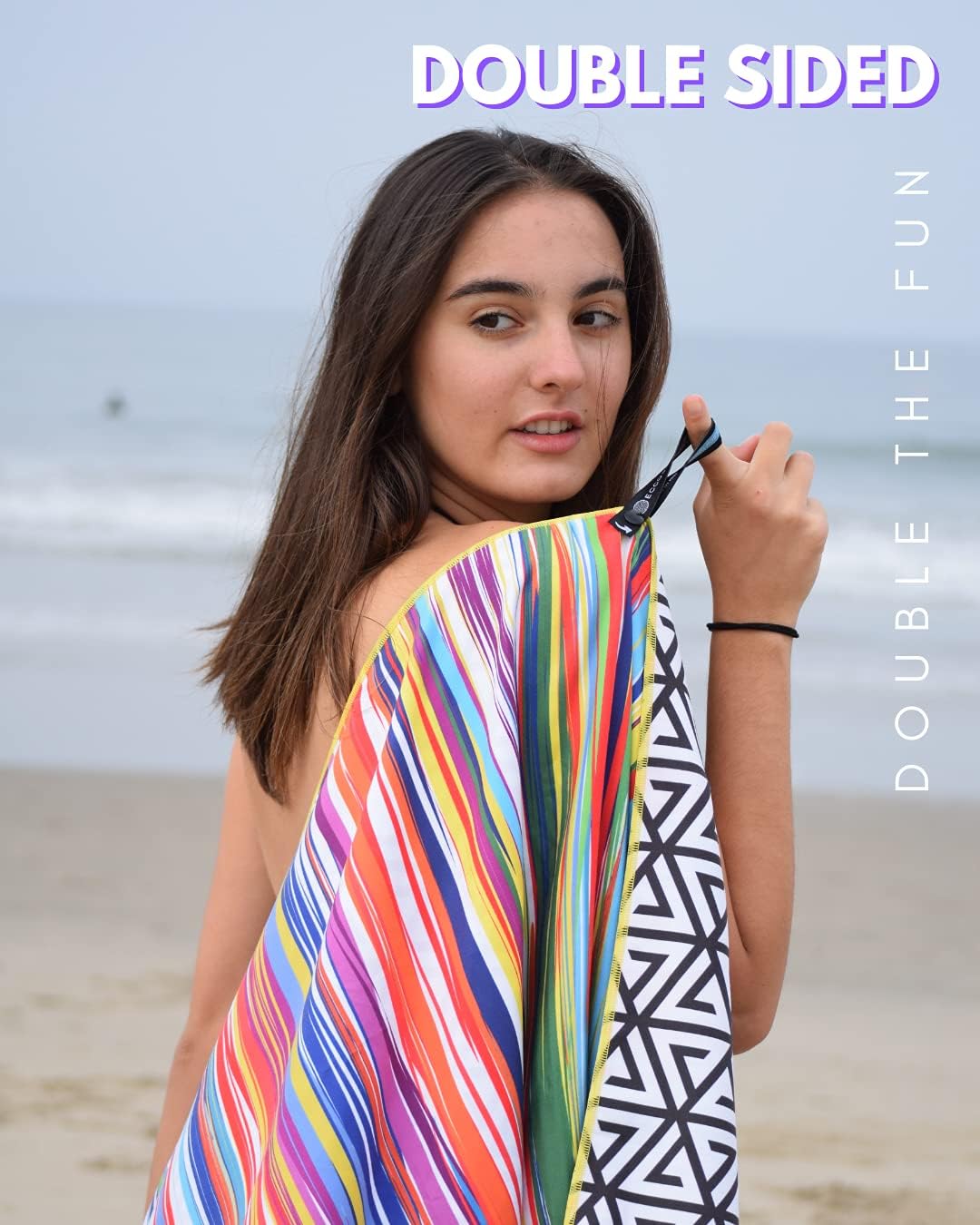 ECCOSOPHY Microfiber Beach Towel - Sand Free Towels are Quick Dry, Light Weight, Super Absorbent - Perfect Pool, Travel, Cruise, Camping Essentials - Oversized Extra Large for Adults 71x35 in