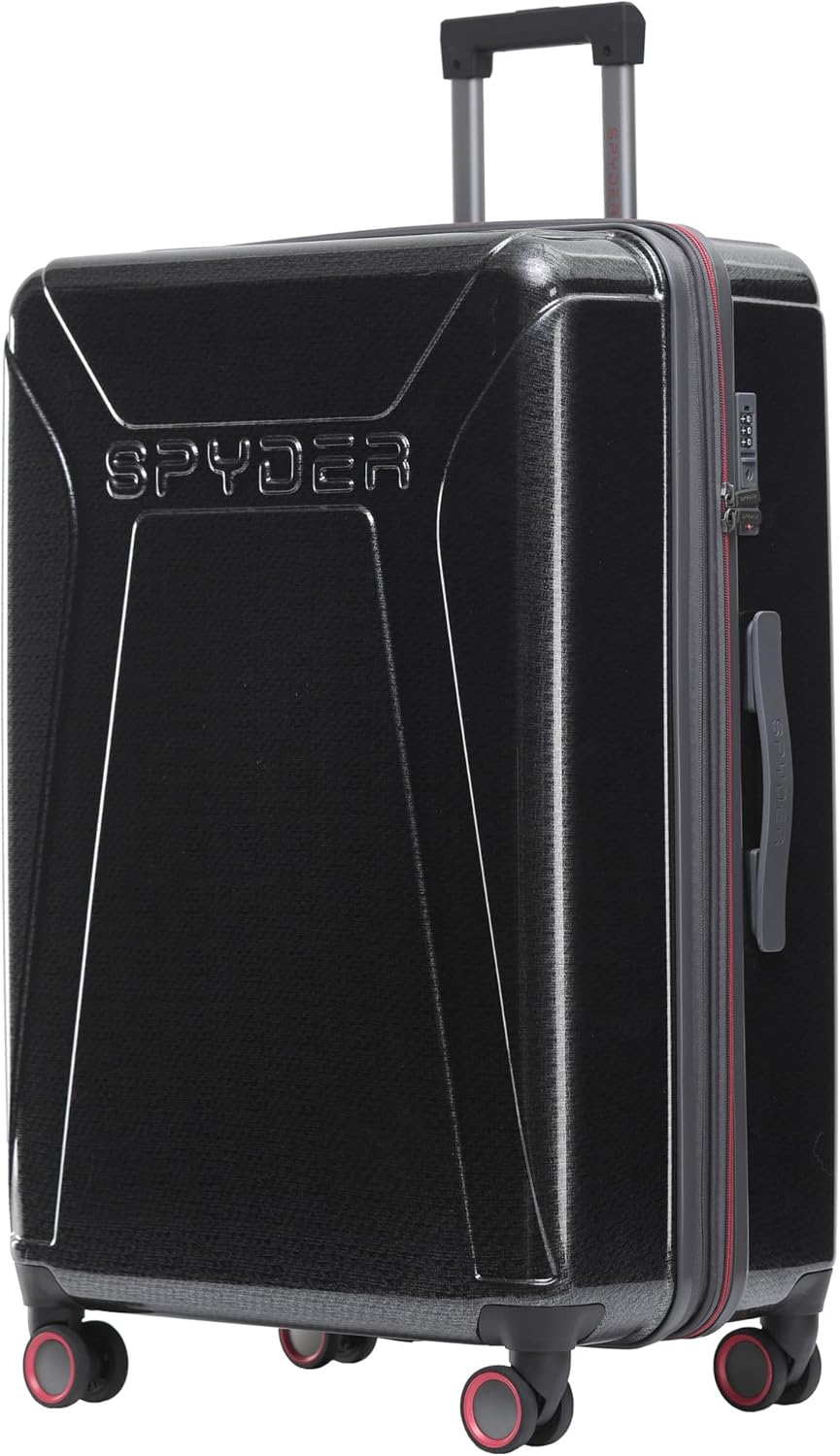 Spyder Traverse 29 Inch Large Checked Baggage Expandable Hardside Upright Suitcase with 360° Spinner Wheels, TSA Approved Lock, Charcoal