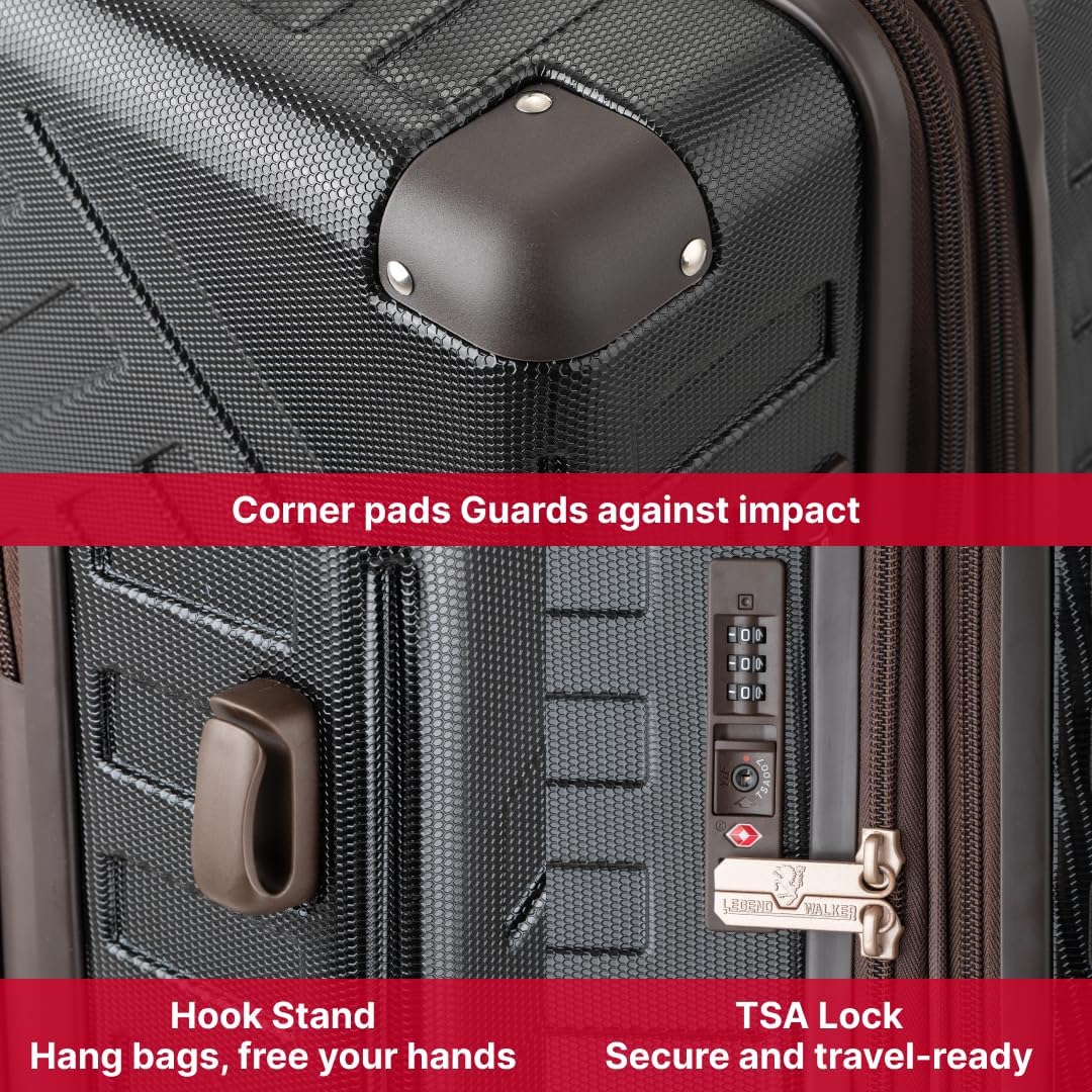 LEGEND WALKER DECK Hardside Expandable Luggage, 27 inch, Black, 5514-69-BK