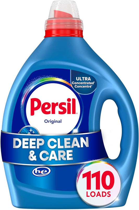 Persil Original Everyday Clean, Liquid Laundry Detergent, High Efficiency (HE), Deep Stain Removal, Ultra Concentrated, 82.5 fl oz, 110 Loads