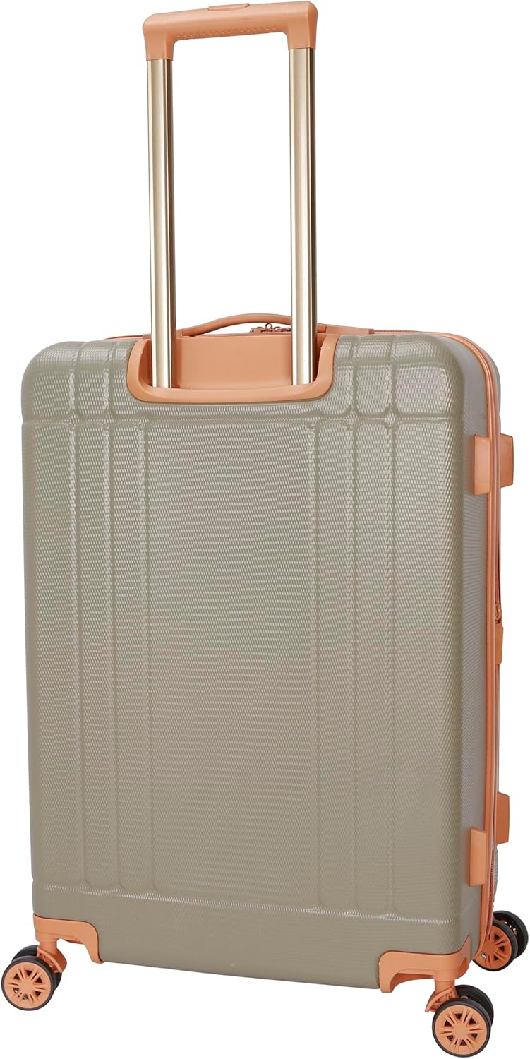 Dockers Hooper Hardside Expandable 8-Wheel Spinner Travel Luggage, Timberwolf, 24-Inch Checked