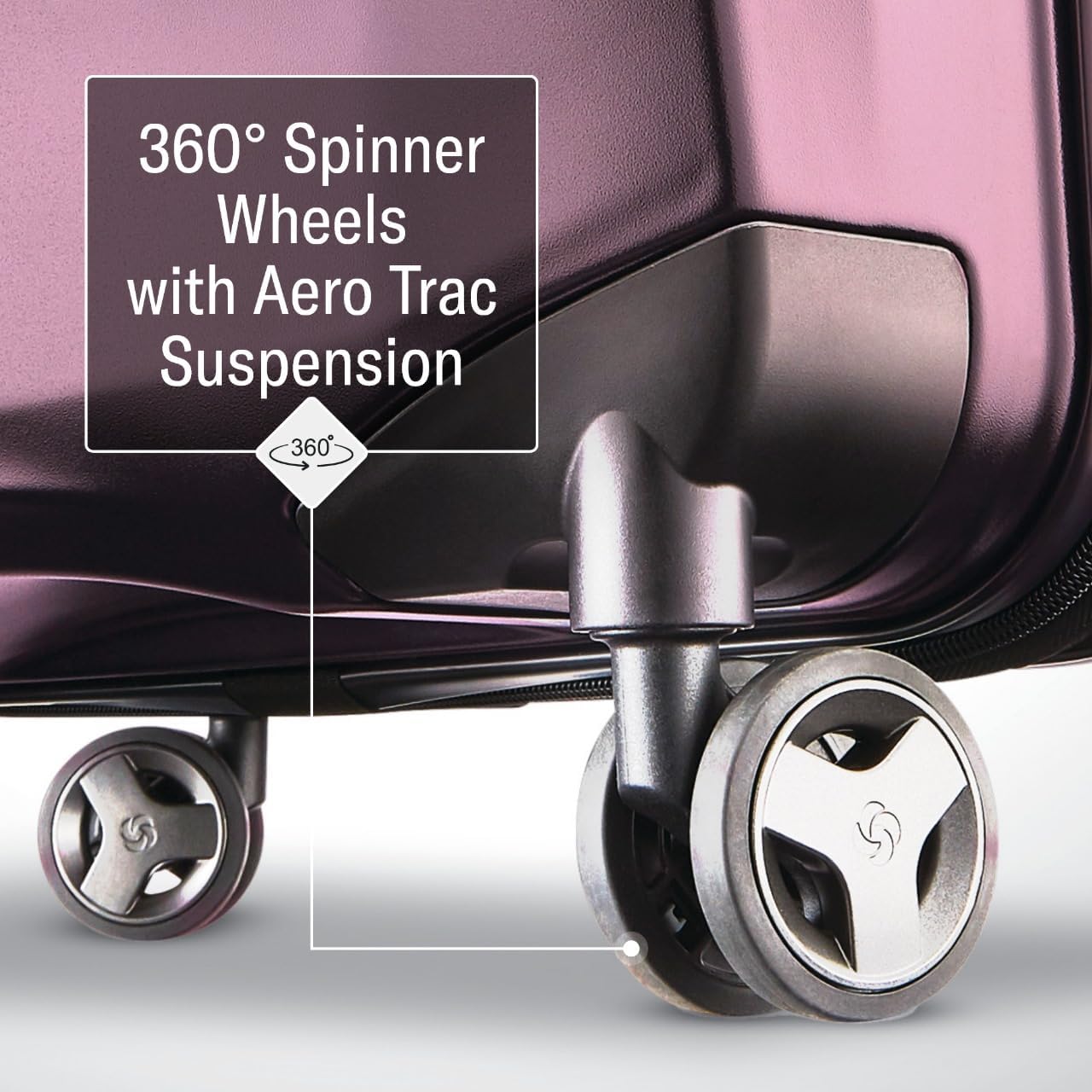 Samsonite Octiv Lightweight Hardshell 28-Inch Large Checked Luggage - Durable & Impact Resistant, 360° Aero Trac Spinner Wheels, Adjustable Telescopic Handle, Expandable, TSA Approved Lock - Purple