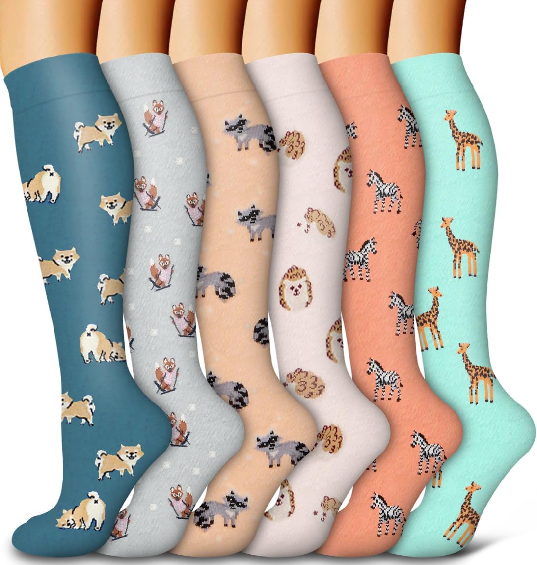 6 Pack Copper Compression Socks for Women and Men Circulation-Best Support for Medical, Running,Nursing,Athletic