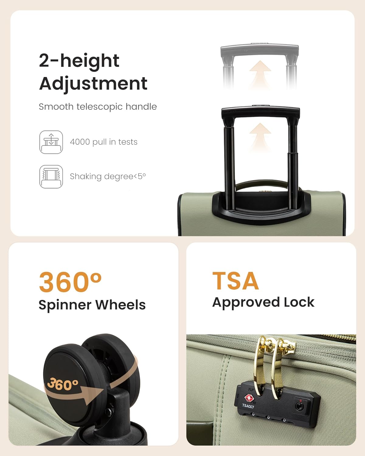 LOVEVOOK 49L Carry on Luggage 22x14x9 Airline Approved, 22 Inch Large Rolling Suitcase with Suit Folder & Spinner Wheels, Lightweight Underseat Carryon Luggage for Women Travel Business with TSA Lock