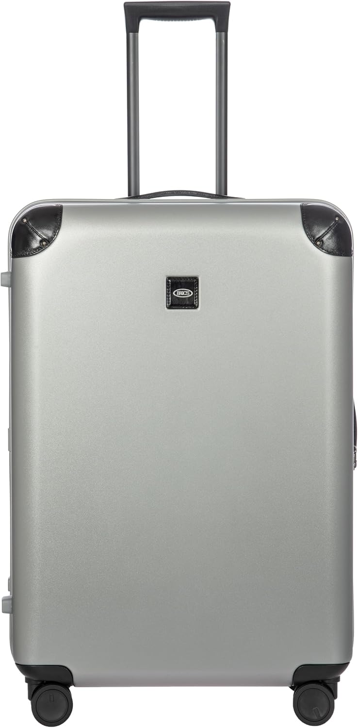 Bric's Amalfi Suitcase, Lightweight Expandable Hard Shell Luggage with Smooth 360° Wheels and TSA Lock 30" - Silver