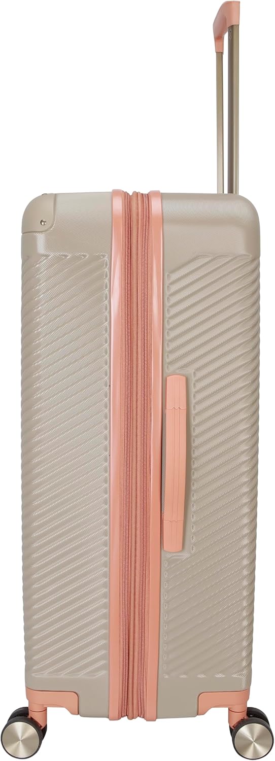 Dockers Spectra Hardside Expandable 8-Wheel Spinner Travel Carry On Luggage, Timberwolf, 24-Inch Checked