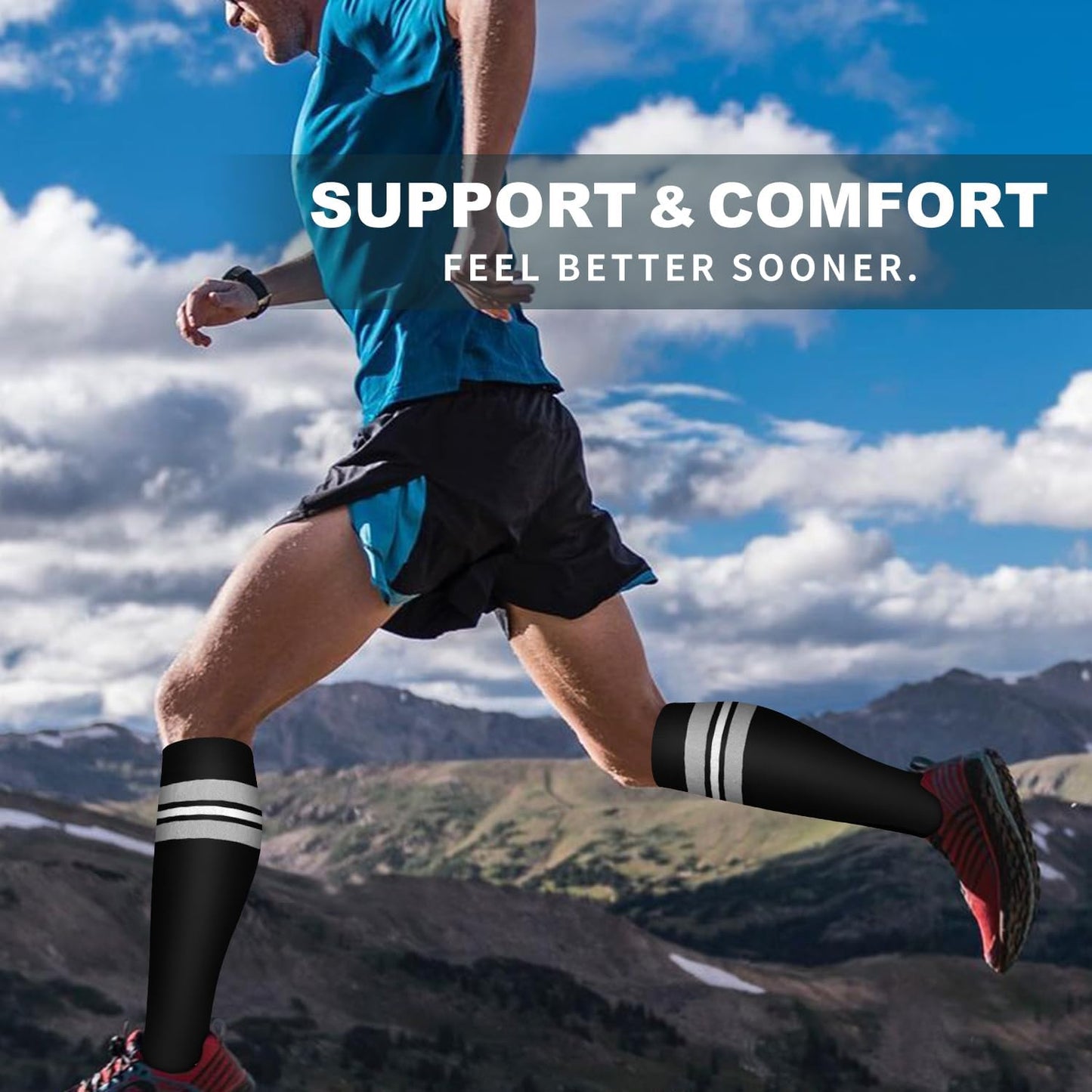 6 Pack Copper Compression Socks for Women and Men Circulation-Best Support for Medical, Running,Nursing,Athletic