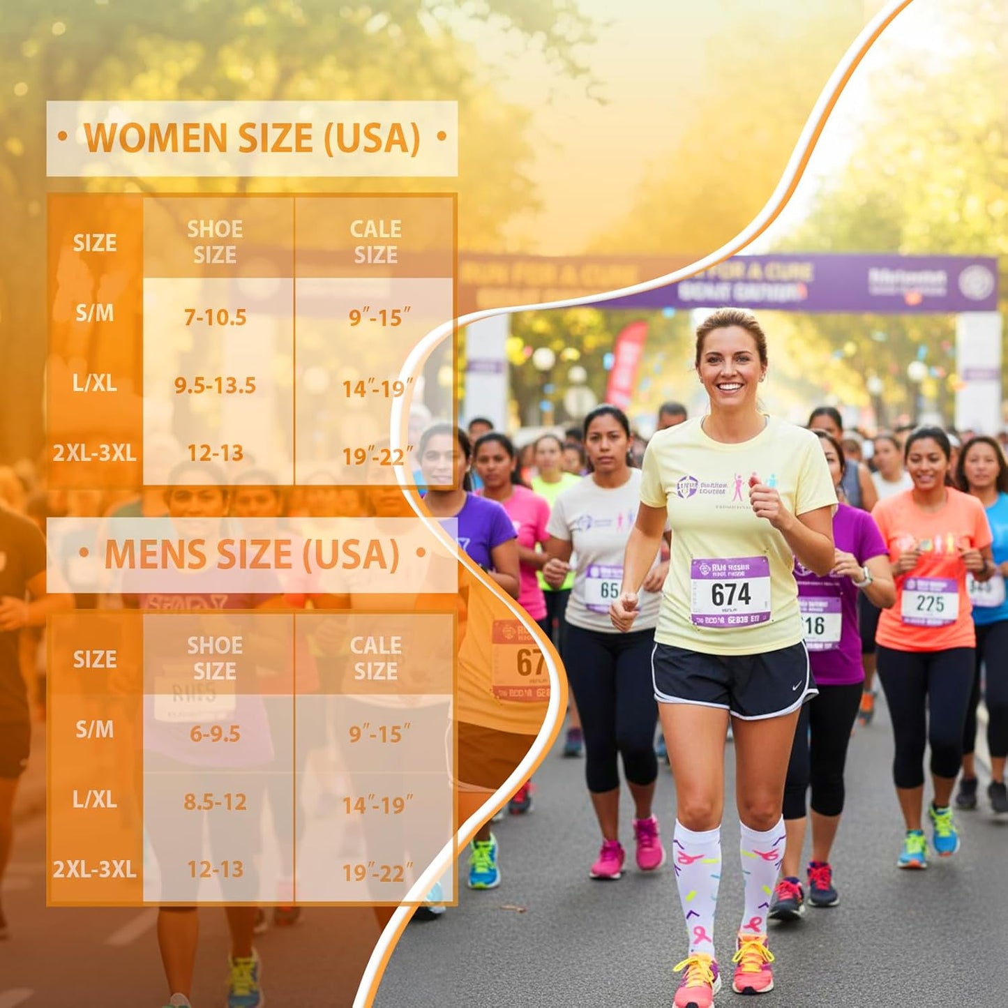 Graduated Compression Socks for Women&Men 20-30mmhg Knee High Socks Travel Hiking Running Stocking