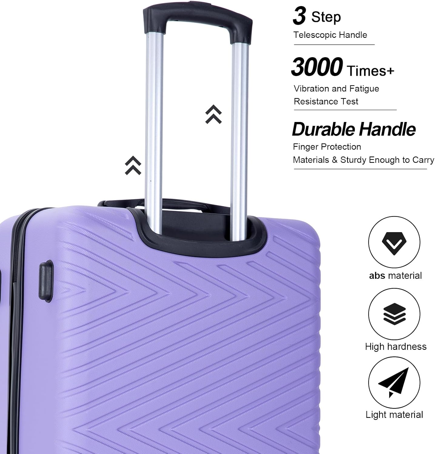 4-Piece Hardside Luggage Set with TSA Lock, Lightweight ABS Suitcases With Spinner Wheel, 16/20/24/28 inch, Purple