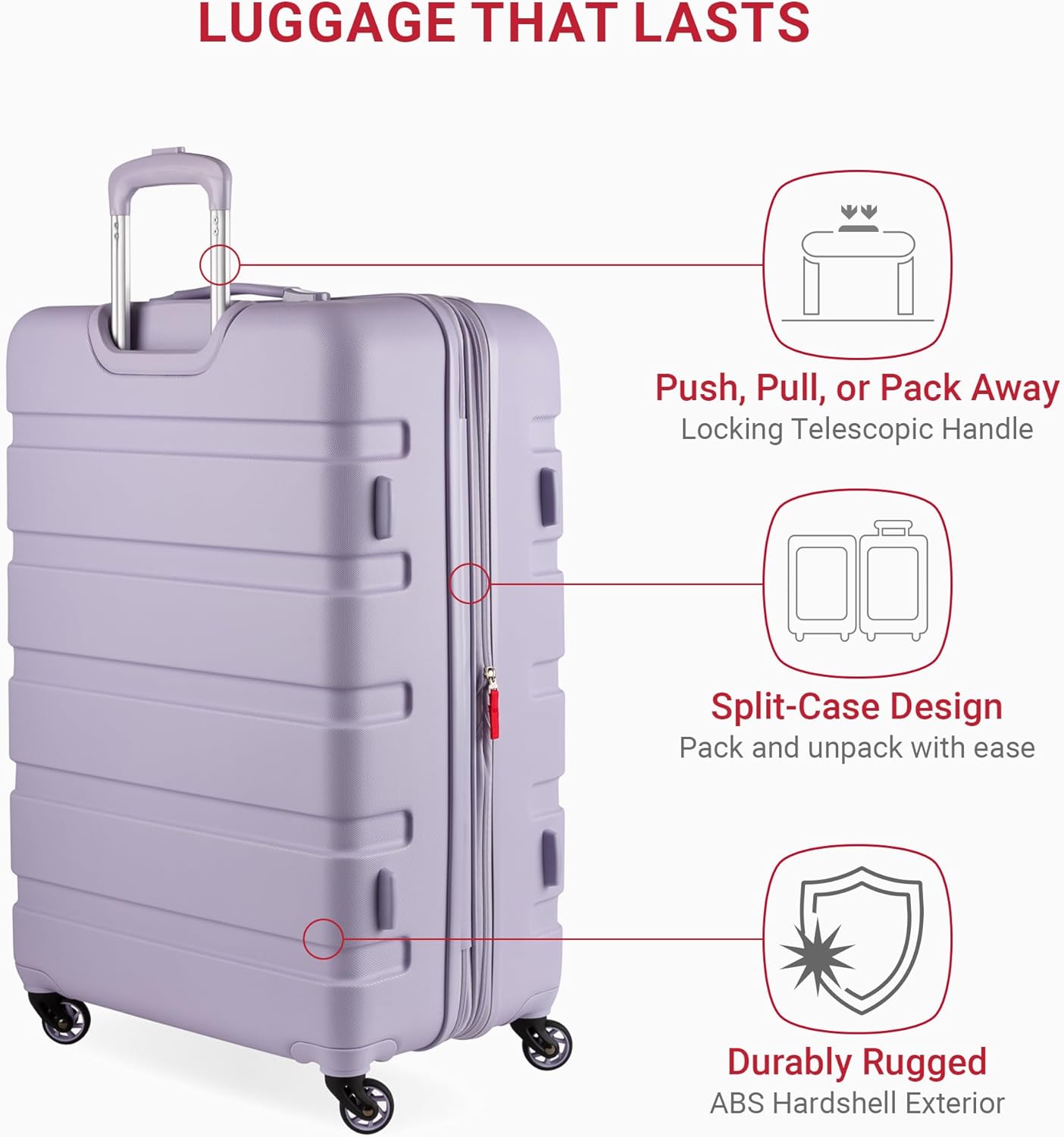 SwissGear 7366 Signature Hardside Expandable Luggage with Spinner Wheels, TSA Lock, Evening Haze, Checked-Large 27-Inch