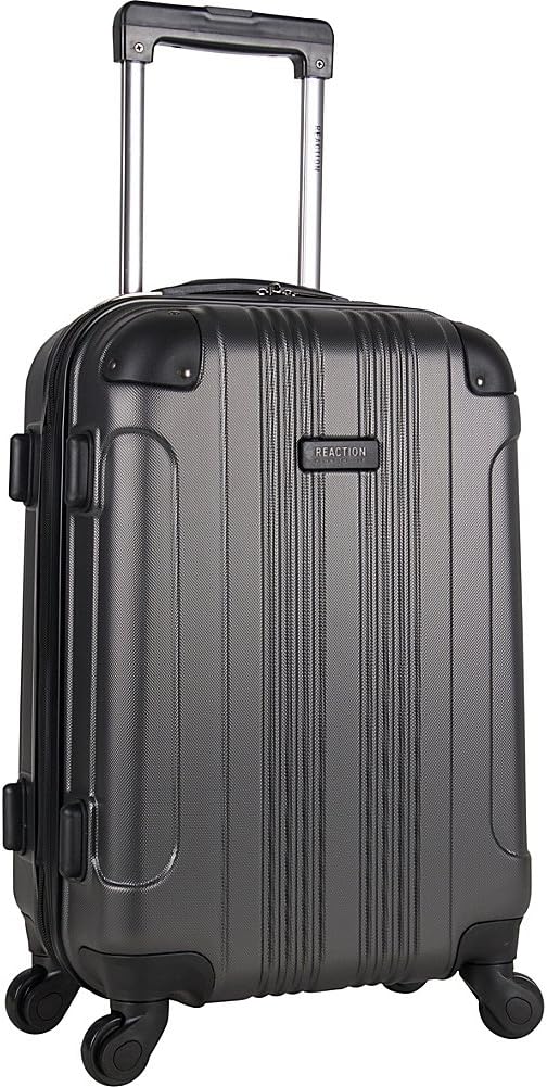 Kenneth Cole REACTION Out of Bounds Lightweight Hardshell 4-Wheel Spinner Luggage, Midnight Black, 20-Inch Carry On