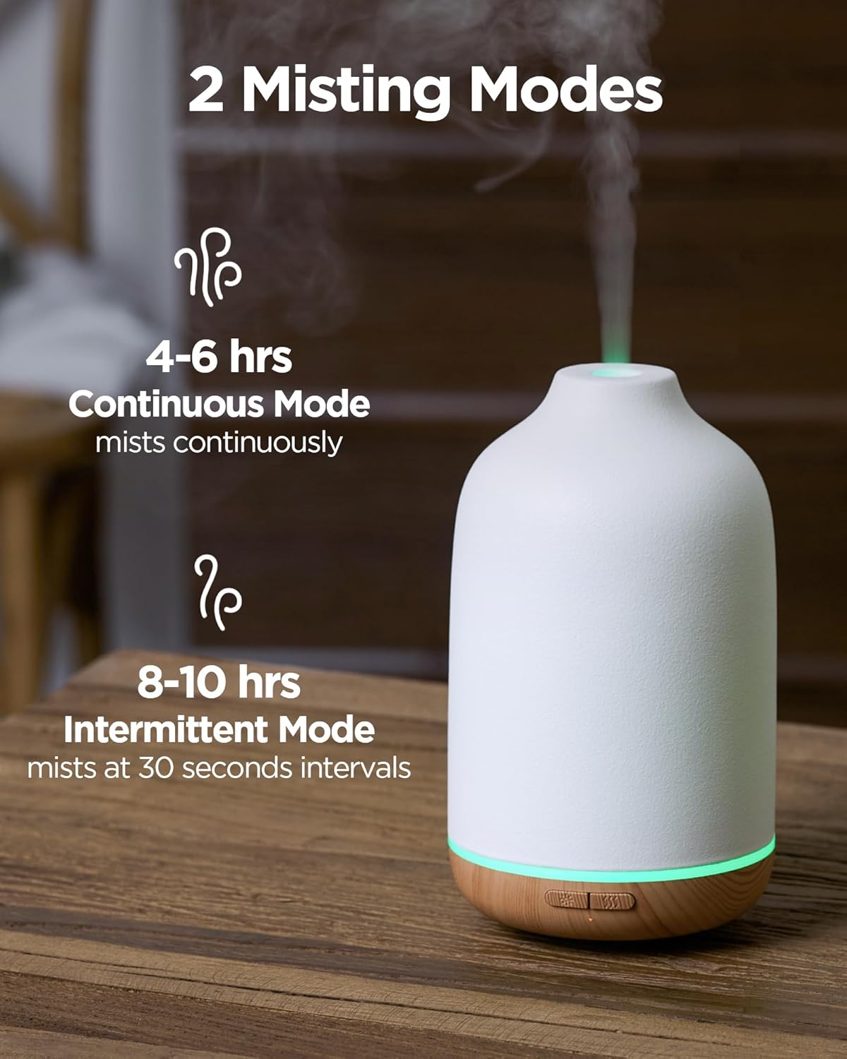 InnoGear 150ml Ceramic Essential Oil Diffuser, Handcrafted Stone Aromatherapy Scent Diffuser Ultrasonic Aroma Diffusers Humidifier Vaporizer with 2 Mist Modes Waterless Auto Off for Home Room Office