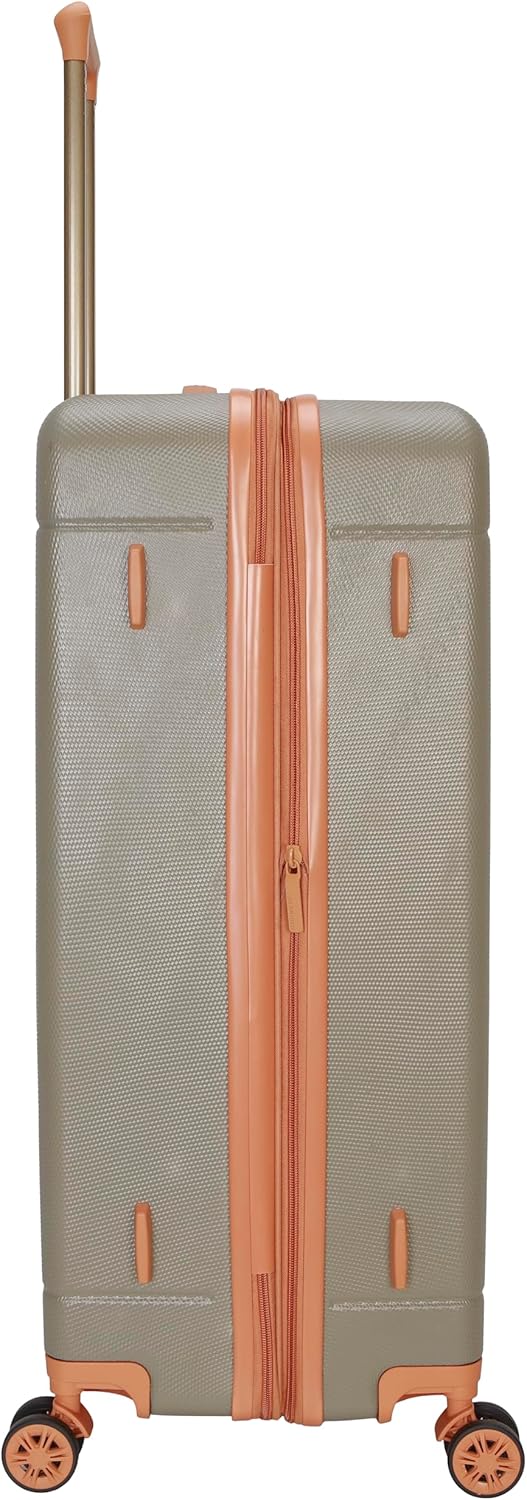 Dockers Hooper Hardside Expandable 8-Wheel Spinner Travel Checked Luggage, Timberwolf, 3-Piece Set (20"/24"/28")