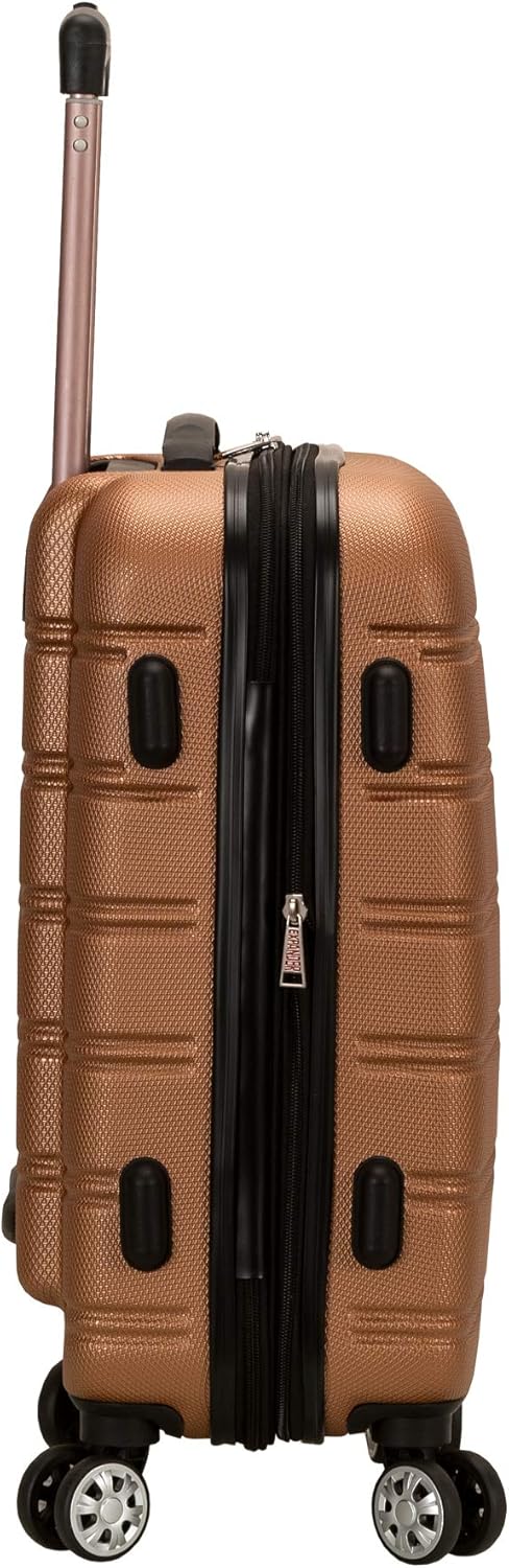 Rockland Melbourne Hardside Expandable Spinner Wheel Luggage, Brown, Carry-On 20-Inch