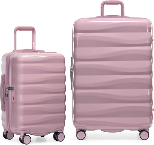 Traveler's Choice Edinburgh II Hardside Spinner Luggage with TSA Lock, Pink, 2 Piece (21/29)