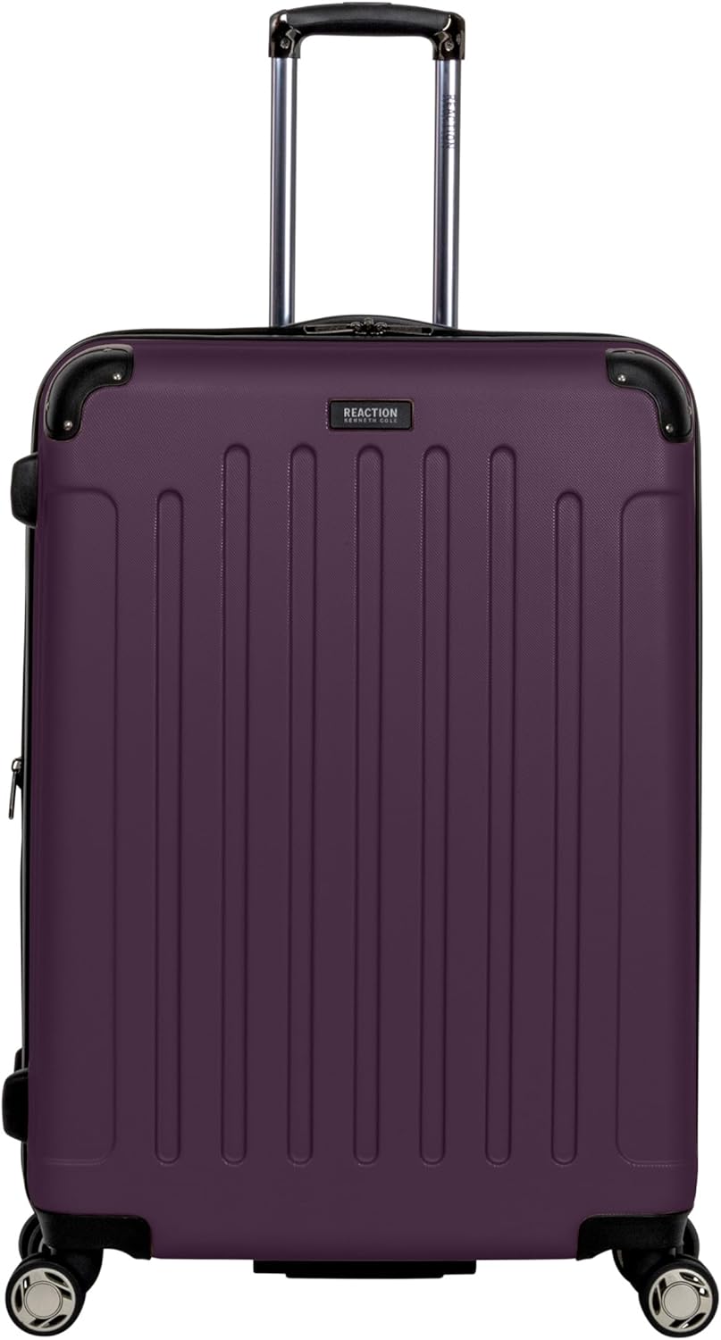 Kenneth Cole REACTION Renegade Luggage Expandable 8-Wheel Spinner Lightweight Hardside Suitcase, Midnight Plum, 28-Inch Checked