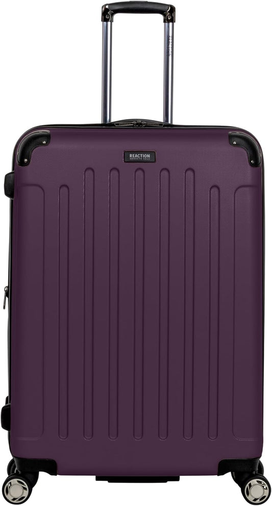 Kenneth Cole REACTION Renegade Luggage Expandable 8-Wheel Spinner Lightweight Hardside Suitcase, Midnight Plum, 28-Inch Checked