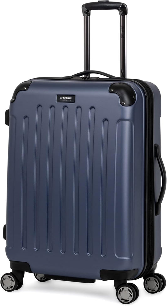Kenneth Cole REACTION Renegade Luggage Expandable 8-Wheel Spinner Lightweight Hardside Suitcase, Smokey Purple, 24-Inch Checked