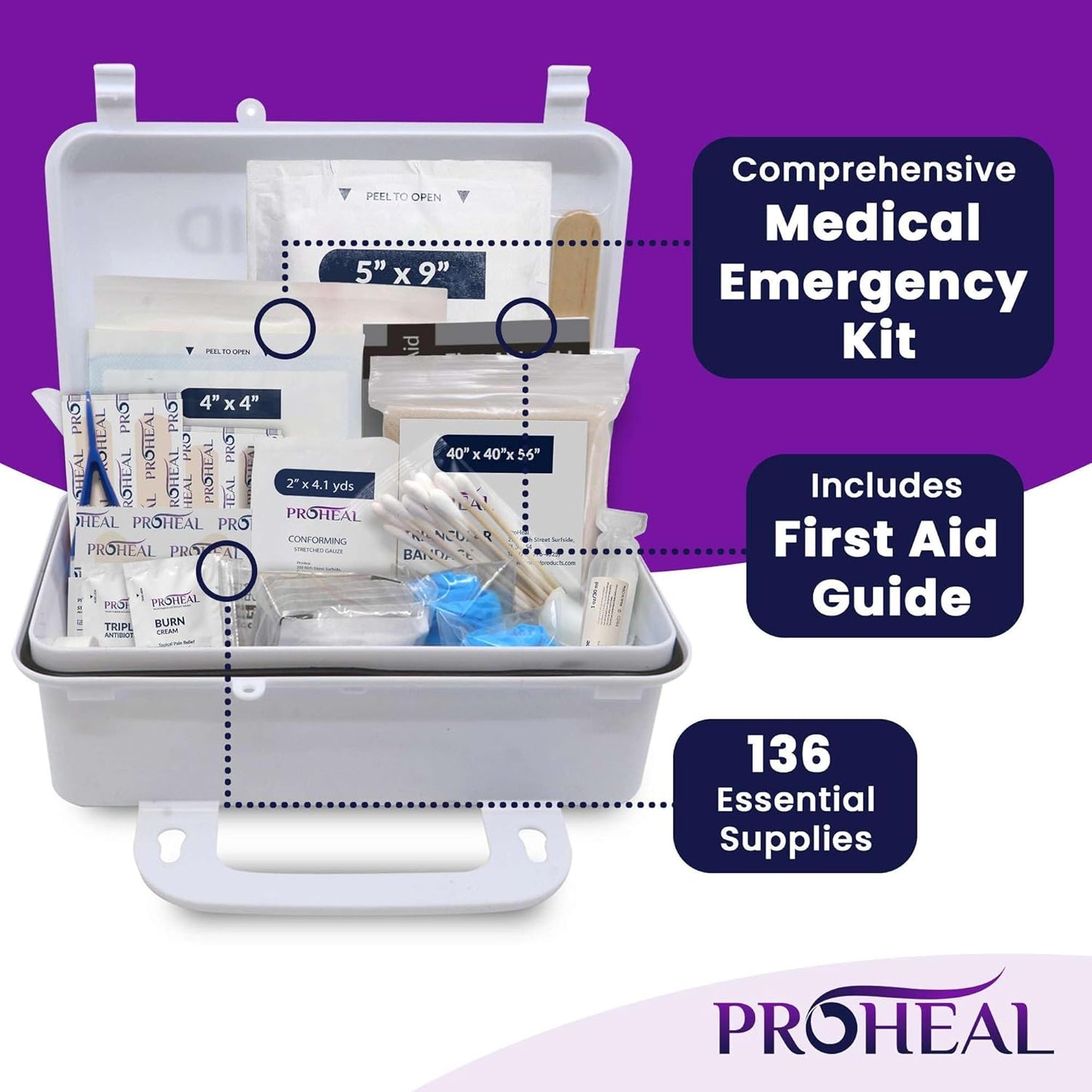 20 Person OSHA Compliant First Aid Kit for Businesses, Vehicles, Trucks, Construction Site - Type III, ANSI Class A Emergency Kit - 136 Piece Essential First Aid Supplies